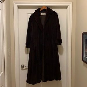 Dark brown Bob Mackie sheared mink coat